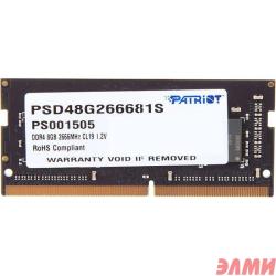 Patriot DDR4 8Gb 2666MHz PSD48G266681S RTL PC3-21300 CL19 SO-DIMM 260-pin 1.2В single rank