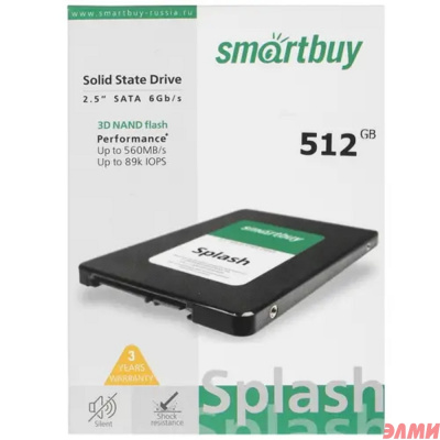 Smartbuy SSD 512Gb Splash SBSSD-512GT-MX902-25S3 {SATA3.0}